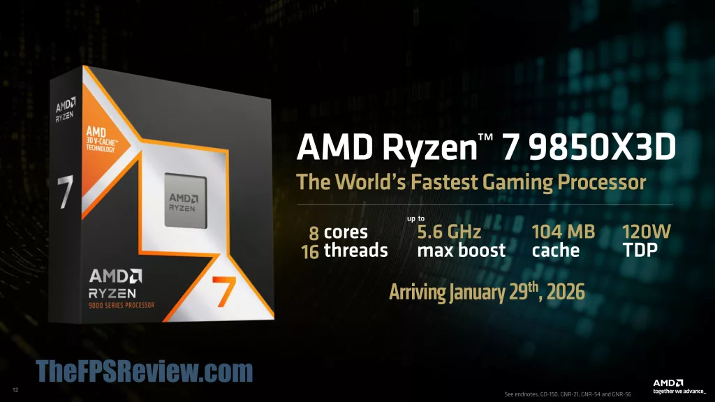 AMD Ryzen 7 9850X3D CPU Press Presentation Launch Information