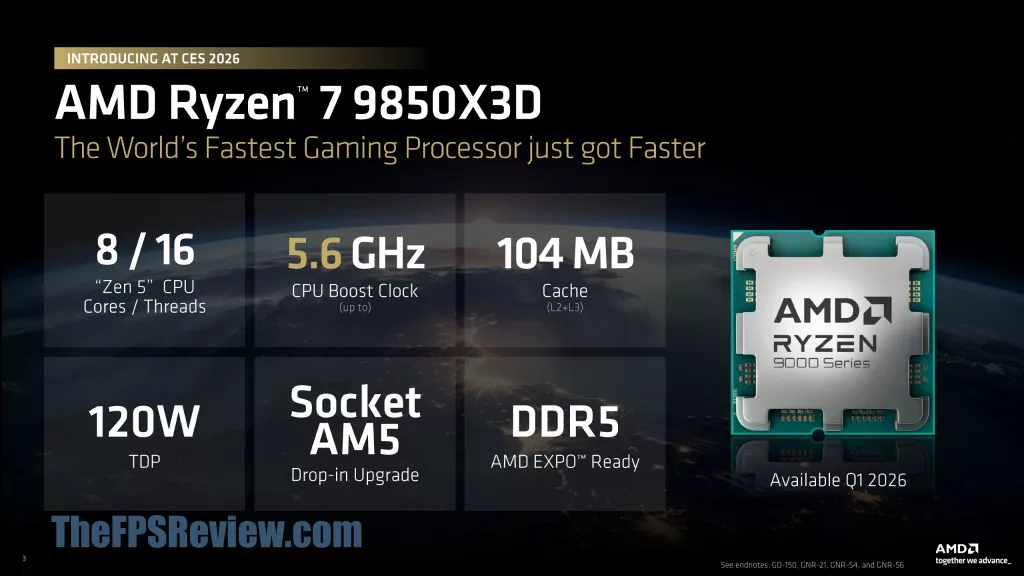 AMD Ryzen 7 9850X3D CPU Press Presentation Launch Information