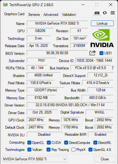 GPU-Z Overclocked