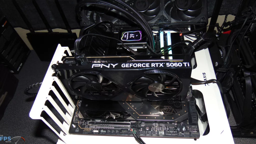 PNY GeForce RTX 5060 Ti 8GB Overclocked Dual Fan Video Card Installed in Computer