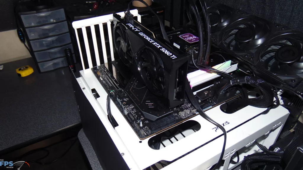 PNY GeForce RTX 5060 Ti 8GB Overclocked Dual Fan Video Card Installed in Computer