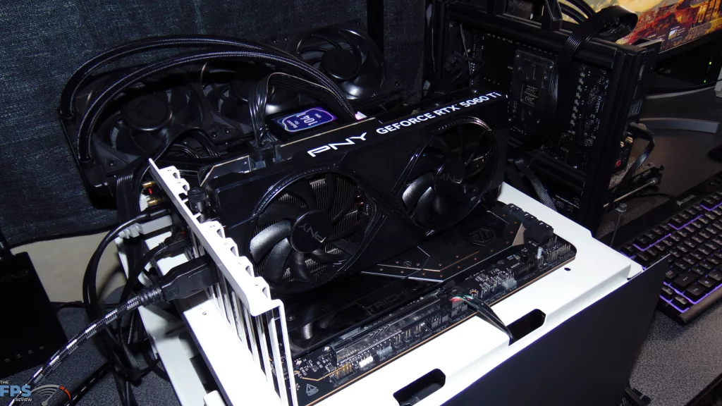 PNY GeForce RTX 5060 Ti 8GB Overclocked Dual Fan Video Card Installed in Computer