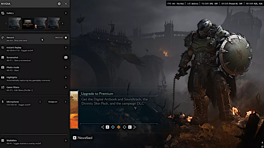 NVIDIA DLSS 4.5 Performance Review: Preset active screenshot