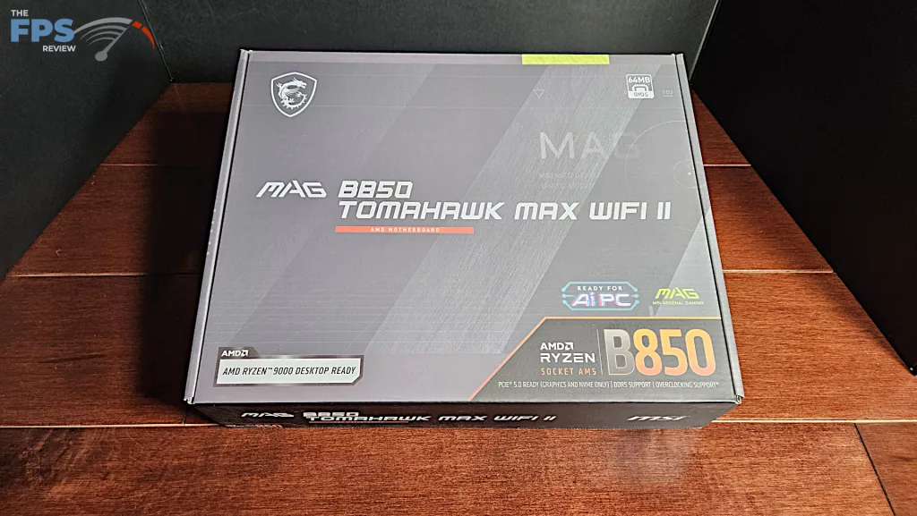 MSI MAG B850 TOMAHAWK MAX WiFi II motherboard: box