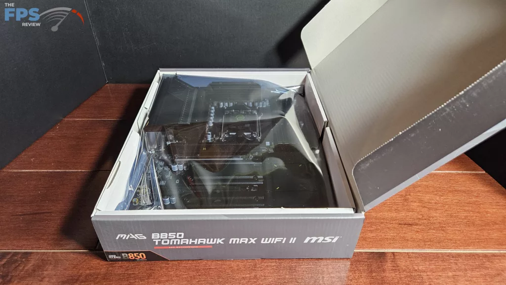 MSI MAG B850 TOMAHAWK MAX WiFi II motherboard: box opened