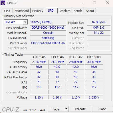 MSI MAG GAMING PLUS MAX WiFi motherboard: cpuz
