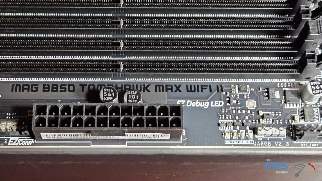 MSI MAG B850 TOMAHAWK MAX WiFi II motherboard: DeBug LED