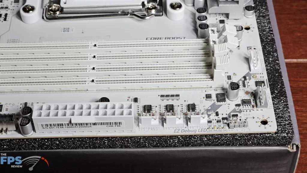 MSI MAG GAMING PLUS MAX WiFi motherboard: debug LEDs