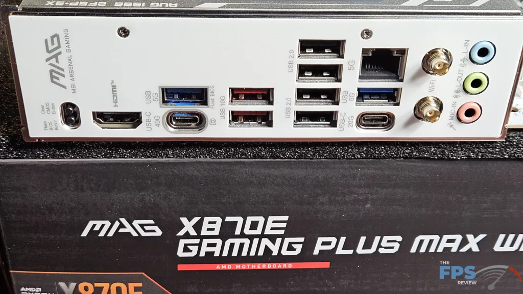 MSI MAG X870E GAMING PLUS MAX WiFi motherboard: I/O