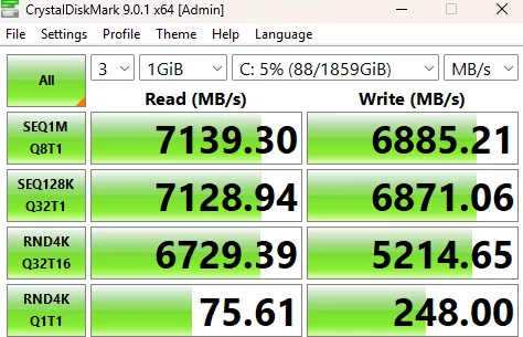 MSI MAG X870E GAMING PLUS MAX WiFi motherboard: performance-CrystalDisk