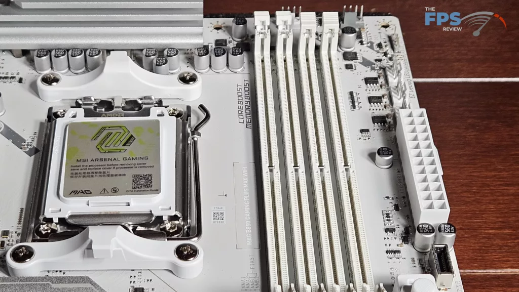 MSI MAG GAMING PLUS MAX WiFi motherboard: socket and RAM