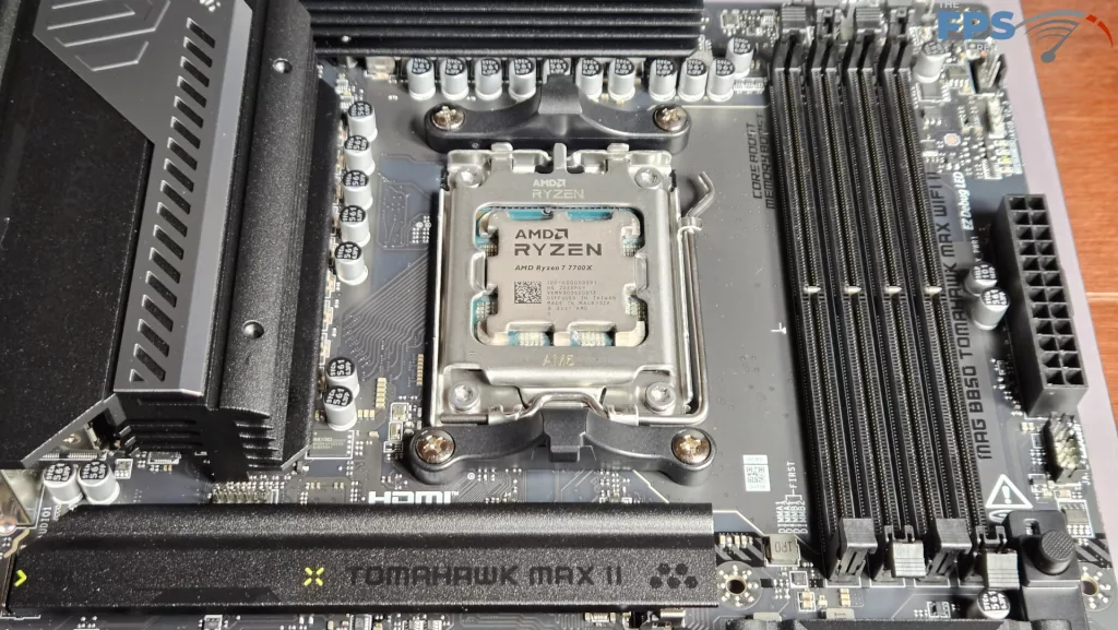 MSI MAG B850 TOMAHAWK MAX WiFi II motherboard: cpu in socket