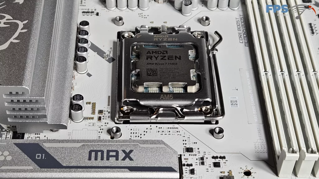 MSI MAG GAMING PLUS MAX WiFi motherboard: cpu in place