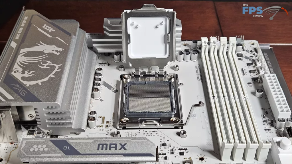 MSI MAG GAMING PLUS MAX WiFi motherboard: socket open
