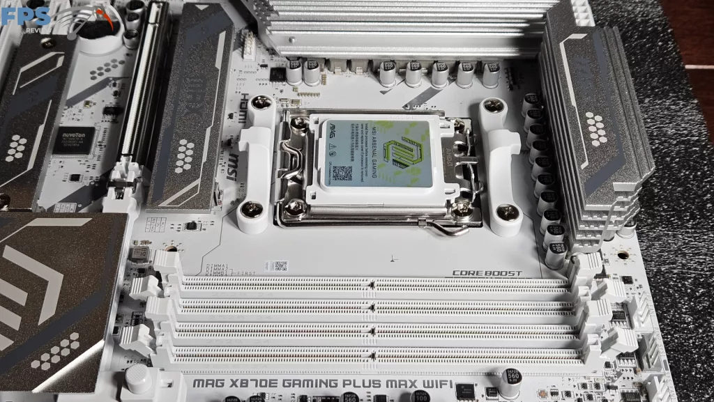 MSI MAG X870E GAMING PLUS MAX WiFi motherboard: socket+RAM slots