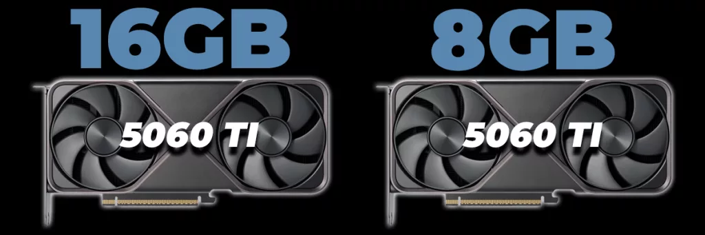 GeForce RTX 5060 Ti 16GB versus GeForce RTX 5060 Ti 8GB