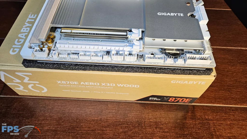 GIGABYTE X870E AERO X3D WOOD motherboard: bottom row