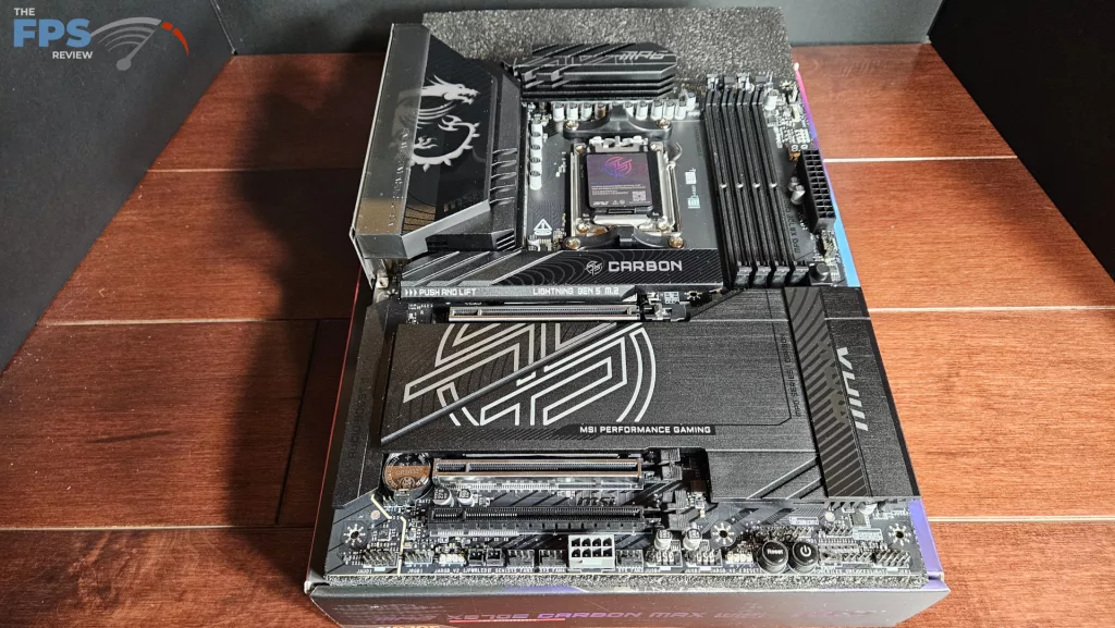 MSI MPG X870E CARBON MAX WiFi motherboard: full board