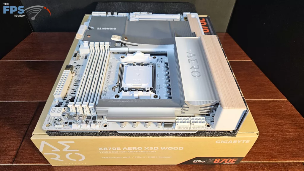 GIGABYTE X870E AERO X3D WOOD motherboard: top row