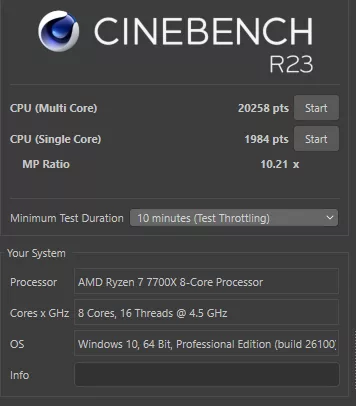GIGABYTE X870E AERO X3D WOOD motherboard: performance:CinebenchR23