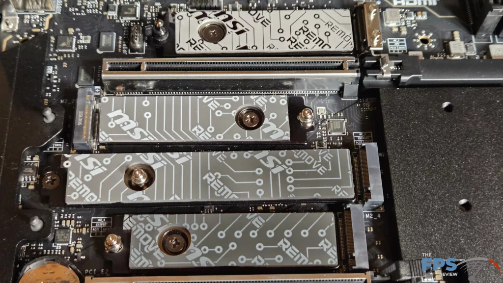 MSI MPG X870E CARBON MAX WiFi motherboard: M.2 slots