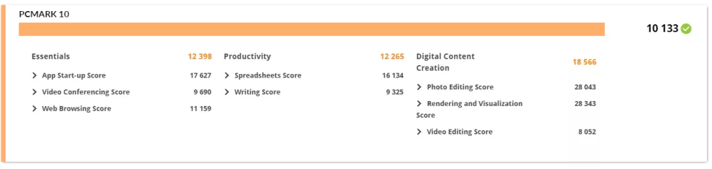 MSI MPG X870E CARBON MAX WiFi motherboard: performance benchmark: PCMark10