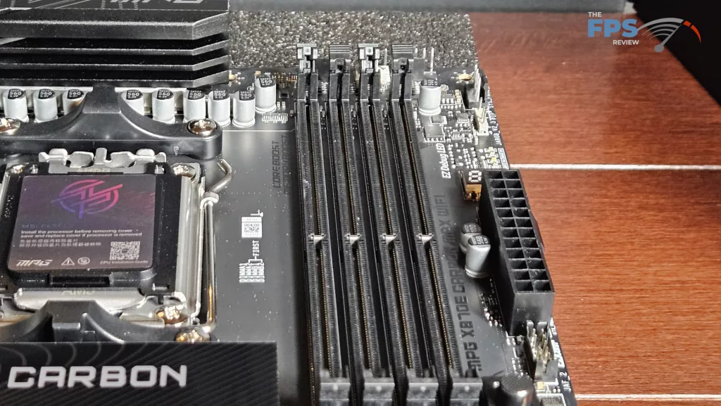 MSI MPG X870E CARBON MAX WiFi motherboard: RAM slots