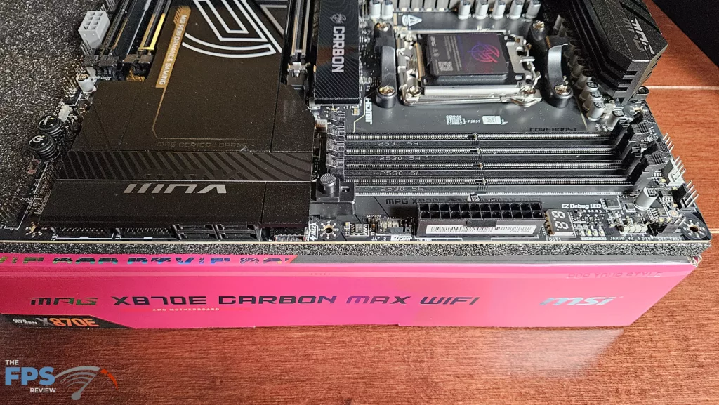 MSI MPG X870E CARBON MAX WiFi motherboard: right side