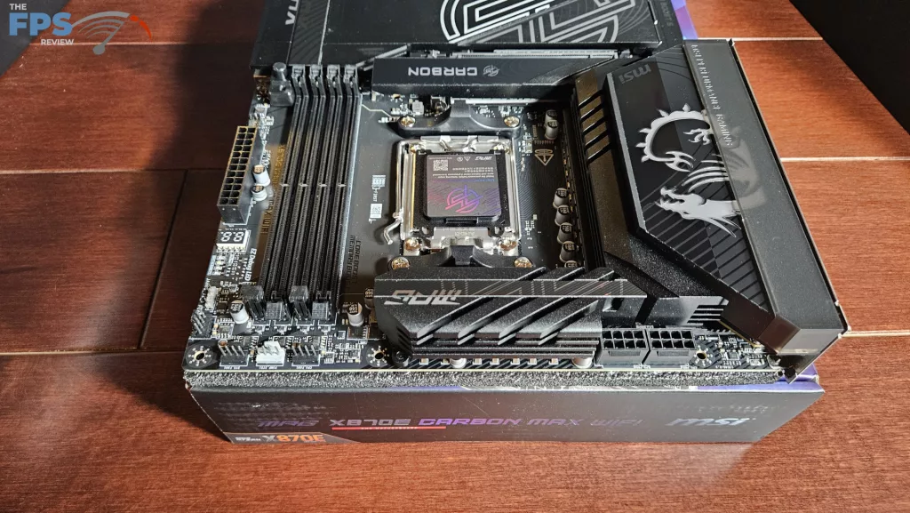 MSI MPG X870E CARBON MAX WiFi motherboard: top row