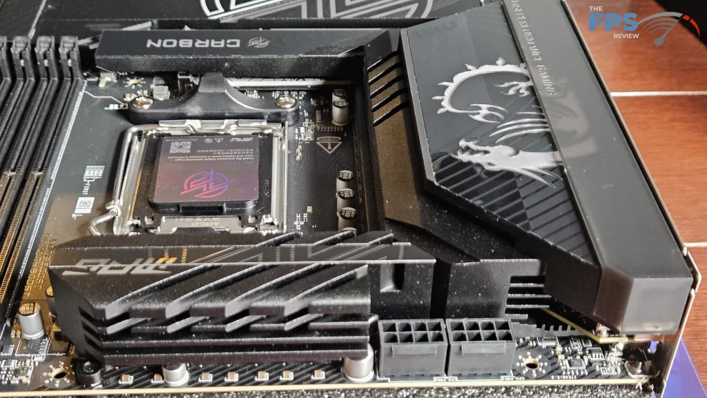 MSI MPG X870E CARBON MAX WiFi motherboard: VRM heatsink
