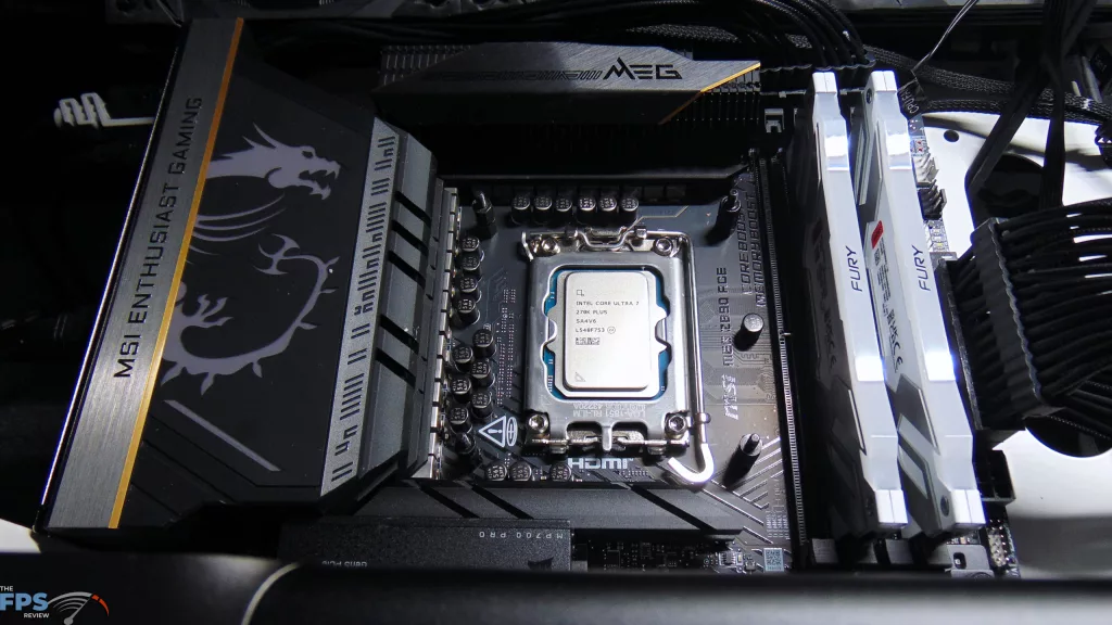 Intel Core Ultra 7 270K Plus Installed in MSI MEG Z890 LGA1851 Motherboard