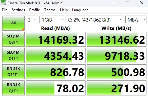 MSI MAG B850 MORTAR MAX WiFi motherboard: performance: crystaldisk