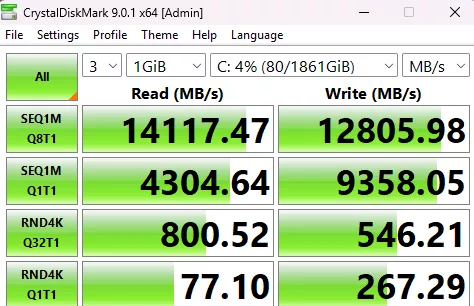 MSI MAG B850 MORTAR MAX WiFi motherboard: performance: crystaldisk