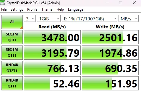 MSI MAG B850 MORTAR MAX WiFi motherboard: performance: crystaldisk
