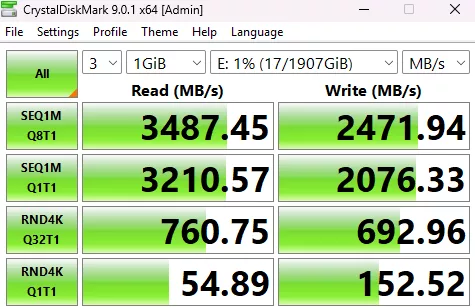 MSI MAG B850 MORTAR MAX WiFi motherboard: performance: crystaldisk