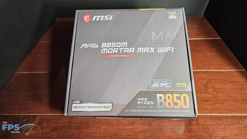 MSI MAG B850 MORTAR MAX WiFi motherboard: box