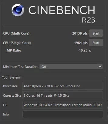 MSI MAG B850 MORTAR MAX WiFi motherboard: performance: CinebenchR23