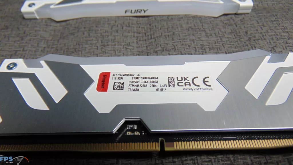 Kingston Fury Renegade 7600MT/s (32GB|2x16GB) DDR5 RAM kit (KF576C38RWAK2-32) Label