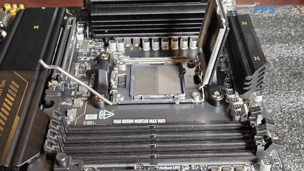 MSI MAG B850 MORTAR MAX WiFi motherboard: socket open
