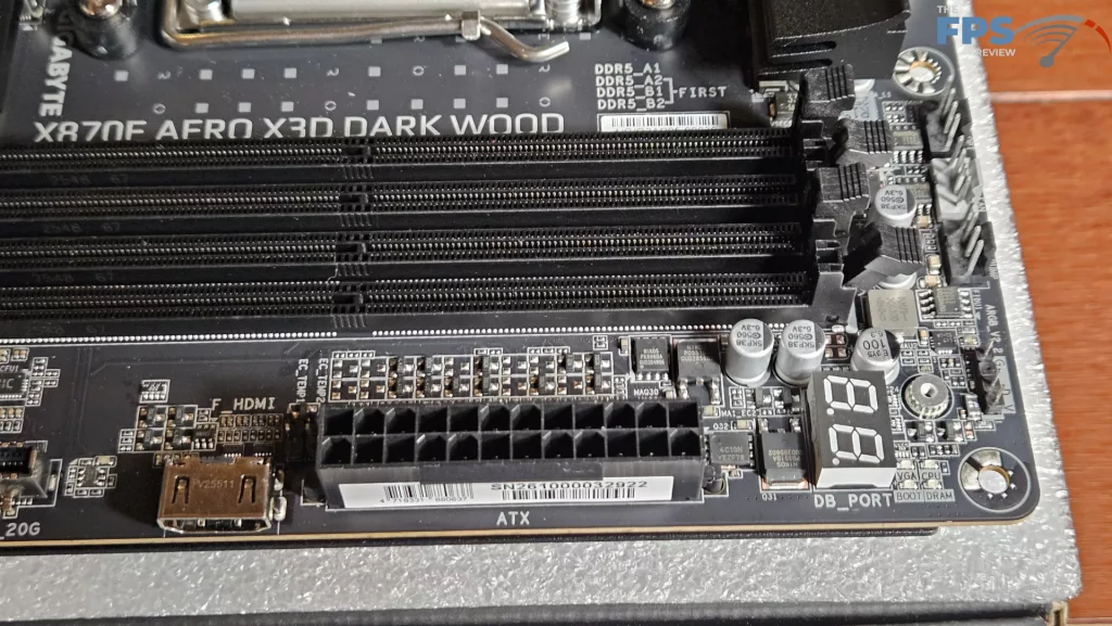 GIGABYTE X870E AERO X3D DARK WOOD motherboard: LED