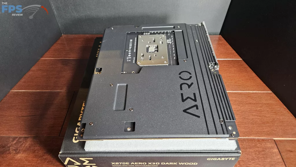 GIGABYTE X870E AERO X3D DARK WOOD motherboard: board back