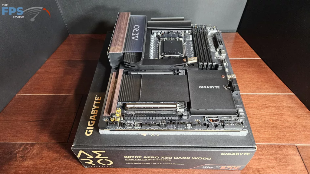 GIGABYTE X870E AERO X3D DARK WOOD motherboard: board