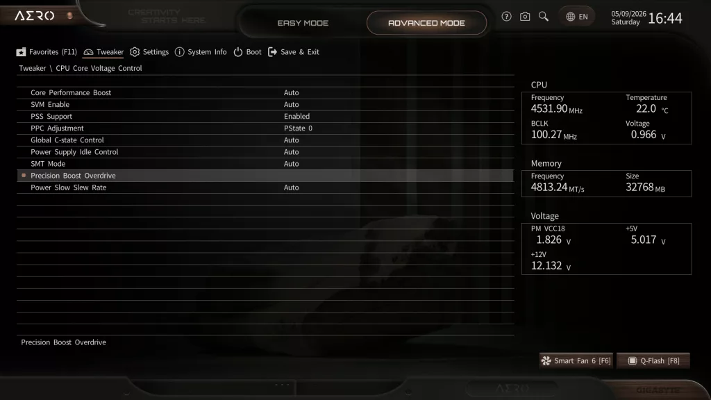 GIGABYTE X870E AERO X3D DARK WOOD motherboard: BIOS