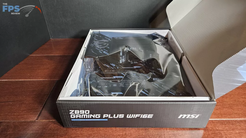 MSI Z890 GAMING PLUS WiFi6E motherboard: box open