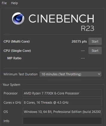 GIGABYTE X870E AERO X3D DARK WOOD motherboard: performance: CinebenchR23