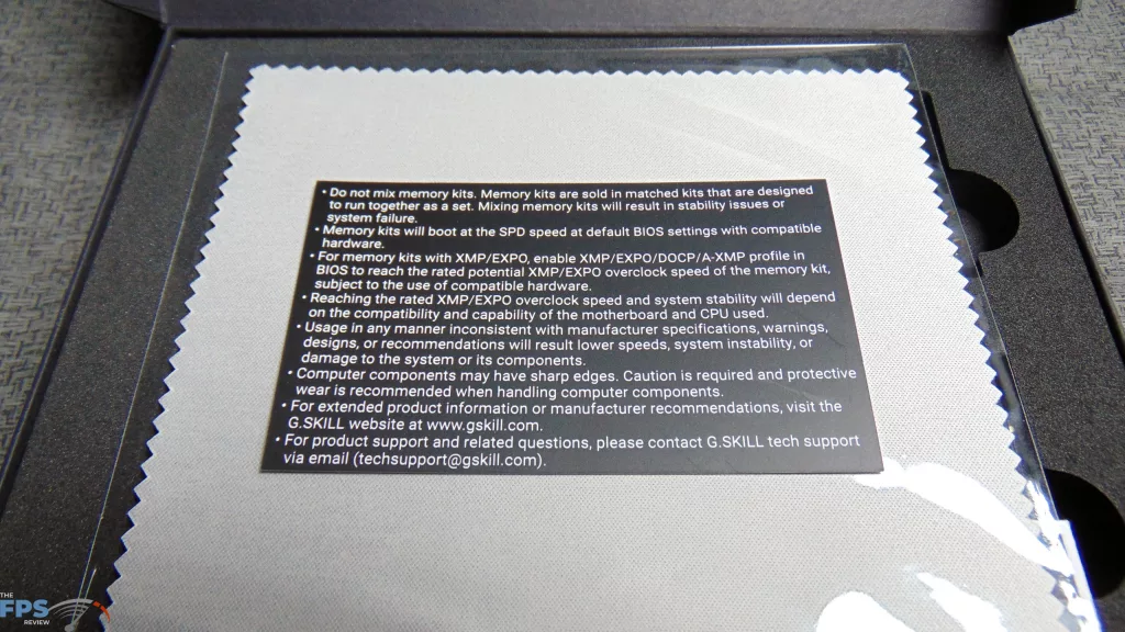 G.SKILL Trident Z5 CK RGB DDR5 8400MT/s 48GB CU-DIMM Box Contents