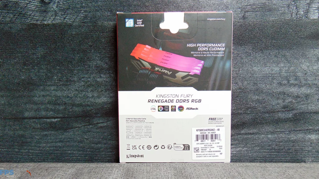 Kingston Fury Renegade 8800MT/s 48GB DDR5 CUDIMM RGB Black Memory