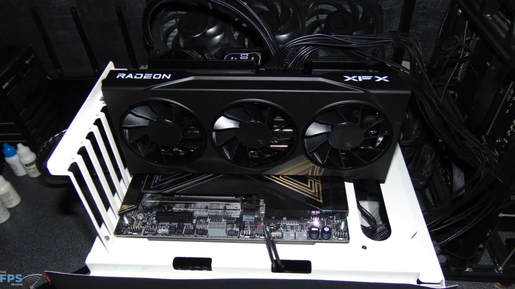XFX Swift Radeon RX 9070 GRE Triple Fan Gaming Edition Card Installed in Computer