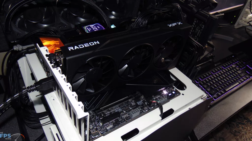 XFX Swift Radeon RX 9070 GRE Triple Fan Gaming Edition Card Installed in Computer