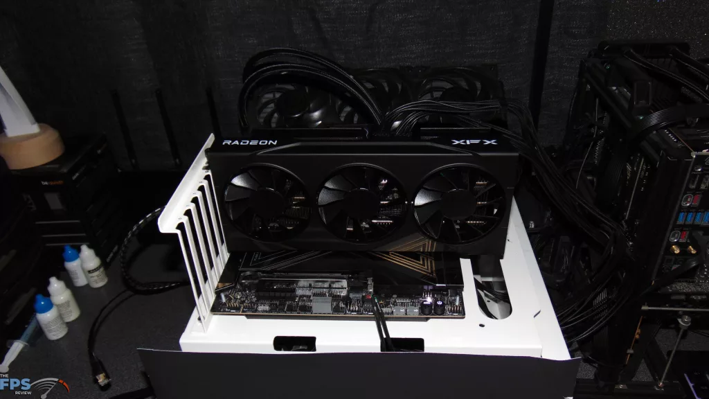 XFX Swift Radeon RX 9070 GRE Triple Fan Gaming Edition Card Installed in Computer